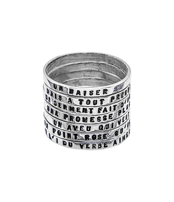 SERGE THORAVAL Bague 7 Rangs Edmond Rostand Un Baiser Argent 1