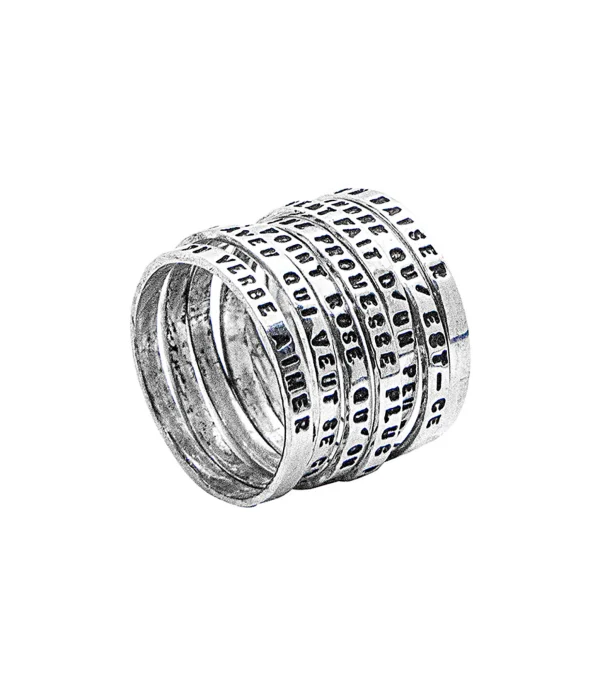 SERGE THORAVAL Bague 7 Rangs Edmond Rostand Un Baiser Argent 3