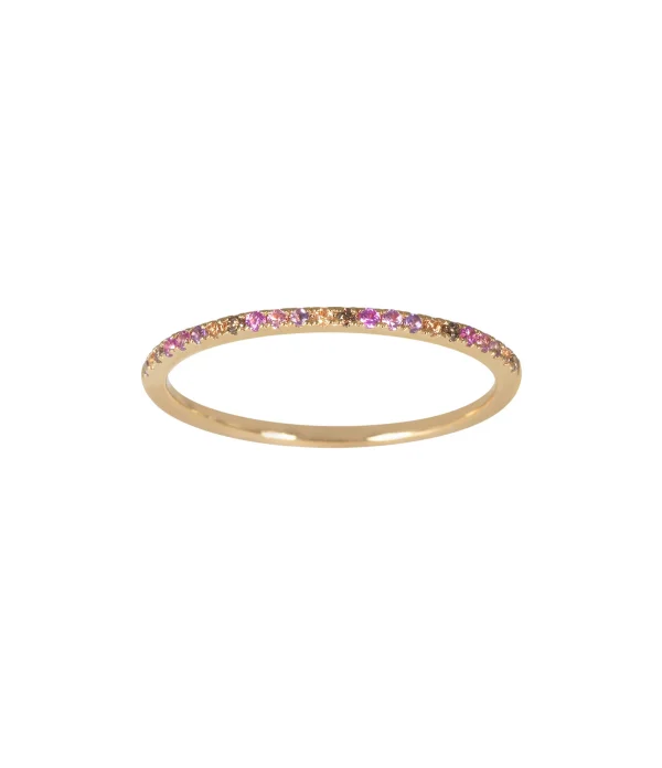 AND…PARIS Bague Alliance Pastel Pierres Diamants Or 1