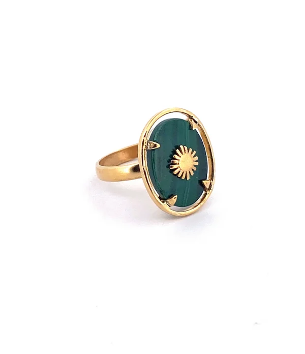 VADI JEWELS Bague Sunstone Malachite 1