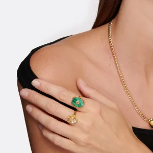 VADI JEWELS Bague Sunstone Malachite 6