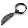 Lucleon Boucle D’oreille En Titane Noir Avec Pendentif Plume 8